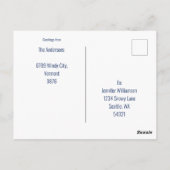 雪だるまピンクスカーフキャンディーケーンハッピースノー日 ポストカード (裏面)