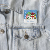 雪だるまファミリポートレートボタン 缶バッジ (インサイチュ)