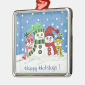 雪だるまファミリーのプレミアムクリスマスの飾り メタルオーナメント (左)