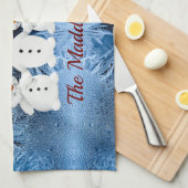 雪だるまファミリーの4カスタムつのキッチンタオル キッチンタオル (四つ折り)