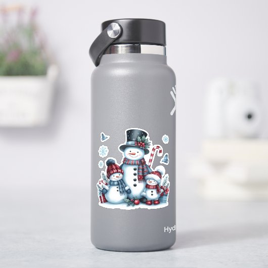 雪だるまファミリークリスマスウィンターホリデー シール (HydroFlask)
