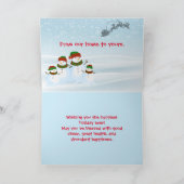 雪だるまファミリークリスマスカード サンキューカード (内部)