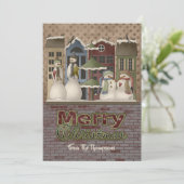 雪だるまファミリークリスマスカード シーズンカード (スタンド正面)