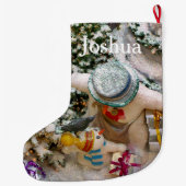 雪だるまファミリークリスマスストッキング ラージクリスマスストッキング (裏面)