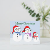 雪だるまファミリークリスマスポストカード シーズンポストカード (スタンド正面)