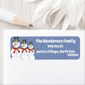 雪だるまファミリークリスマス差出人住所ラベル ラベル (インサイチュ)