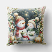 雪だるまファミリークリスマス クッション (裏面)
