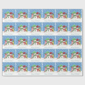 雪だるまファミリーハッピーホリデーズラッピング紙 ラッピングペーパー (フラット)