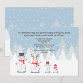 雪だるまファミリー招待状 招待状 (正面/裏面)