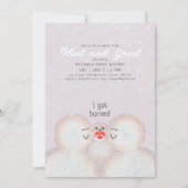 雪だるまファミリー新誕生シャワー招待状 招待状 (正面)