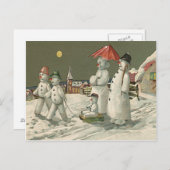 雪だるまファミリー遊ウィンターズスノーチャーチ ポストカード (正面/裏面)