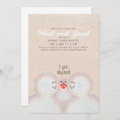 雪だるまファミリー養子縁組シャワー招待状 招待状 (正面/裏面)