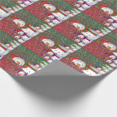 雪だるまファミリー – ラッピングペーパー (角)