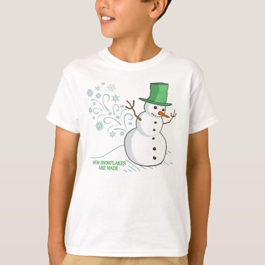 雪だるまファルトおもしろいスノーフレーク Tシャツ (正面)