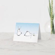 雪だるまフェスティバルクリスマスカード- b/w