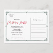 雪だるまフェスティバル |クリスマスパーティー日付の保存 案内ポストカード (裏面)