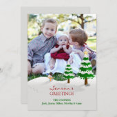 雪だるまフォトシーズンのグリーティングカード シーズンカード (正面/裏面)