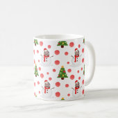 雪だるまフォト顔おもしろいクリスマス コーヒーマグカップ (正面右)