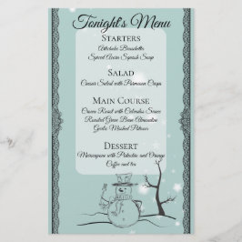 雪だるまフォークケータリングクリスマスディナーメニュー 便箋