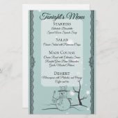 雪だるまフォークケータリングクリスマスディナーメニュー 便箋 (正面/裏面)