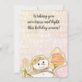 雪だるまフランスのベーカリーケーキクリスマスカード シーズンカード (裏面)