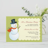 雪だるまフレンドリー北極グリーンクリスマスパーティー 招待状 (スタンド正面)