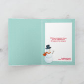 雪だるまフレンドリー北極ブルー非写真の休日 シーズンカード (内部)