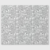 雪だるまフレンド – キッズカラーリングラッピング紙 ラッピングペーパー (フラット)