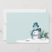 雪だるまフレームフラットホリデーカード シーズンカード (裏面)