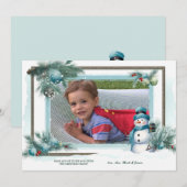 雪だるまフレーム ホリデーカード (正面/裏面)