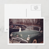 雪だるまフードオーナメント1950sレトロヴィンテージ ポストカード (正面/裏面)