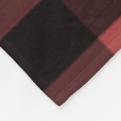 雪だるまブラックアンドレッドバッファロープレイドフリースブランケット フリースブランケット (角)