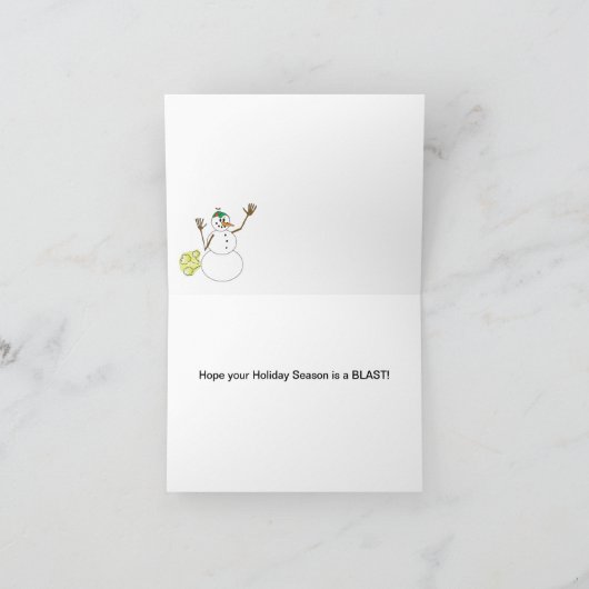 雪だるまブリザードのクリスマスカード シーズンカード (内部)