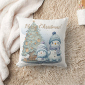 雪だるまブルクリスマス クッション (ブランケット)