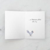 雪だるまブルーバードホリデーカード シーズンカード (内部)