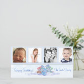 雪だるまブルーフォトカード シーズンカード (スタンド正面)