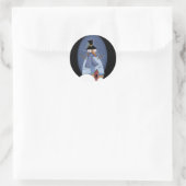 雪だるまブルーTシャツとギフト ラウンドシール (バッグ)