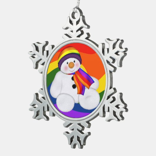 雪だるまプライド スノーフレークピューターオーナメント (右)