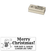 雪だるまプリントあなたのメリークリスマスギフトメッセージ ラバースタンプ (押印)