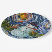 雪だるまプレート9インチ ペーパープレート (アングル)