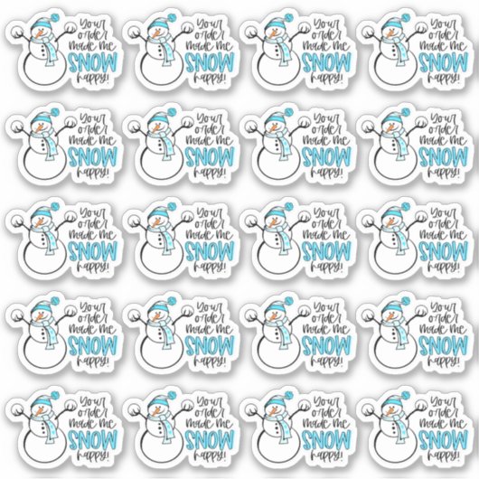 雪だるまプンあなたの注文は私をとても幸せなビジネスにした シール (正面)