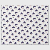 雪だるまヘッドクリスマスホリデーギフト ラッピングペーパー (フラット)