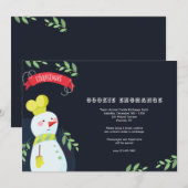 雪だるまベイカークッキー交換パーティの招待状 招待状 (正面/裏面)