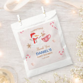 雪だるまベビーシャワーありがとう好意バッグ フェイバーバッグ (クリップ留めされた状態)