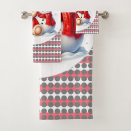 雪だるまベビーシャワーギフト付きテディベアLadybug バスタオルセット