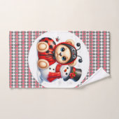 雪だるまベビーシャワーギフト付きテディベアLadybug バスタオルセット (ハンドタオル)