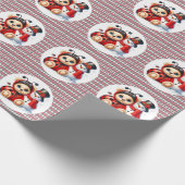 雪だるまベビーシャワーギフト付きテディベアLadybug ラッピングペーパー (角)