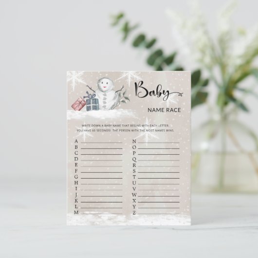 雪だるまベビーシャワーベビー名レースゲーム (スタンド正面)