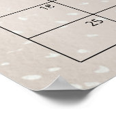 雪だるまベビーシャワー出産予定日当てゲーム カレンダー ポスター (角)