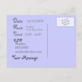 雪だるまベビーシャワー招待状 インビテーションポストカード (裏面)